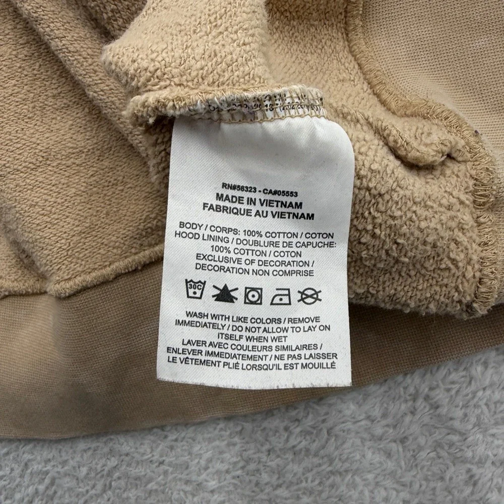 Jordan Flight Oversized Hoodie Mens XL Tan Khaki Acid Wash Cotton‎ CV2244-234